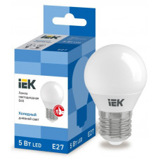Лампа светодиодная ECO G45 5Вт шар 6500К E27 230В IEK LLE-G45-5-