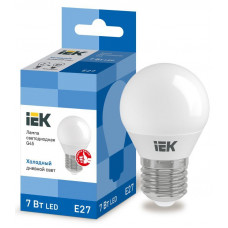 Лампа светодиодная ECO G45 7Вт шар 6500К E27 230В IEK LLE-G45-7-