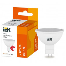 Лампа светодиодная MR16 софит 9Вт 230В 3000К GU5.3 IEK LLE-MR16-