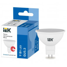 Лампа светодиодная MR16 софит 9Вт 230В 6500К GU5.3 IEK LLE-MR16-