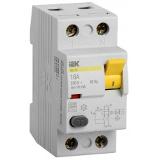 Выключатель дифференциального тока (УЗО) 2п 16А 10мА тип AC ВД1-