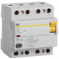 Выключатель дифференциального тока (УЗО) 4п 25А 30мА тип AC ВД1-