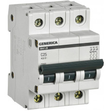 Выключатель автоматический модульный 3п C 25А 4.5кА ВА47-29 GENERICA IEK MVA25-3-025-C
